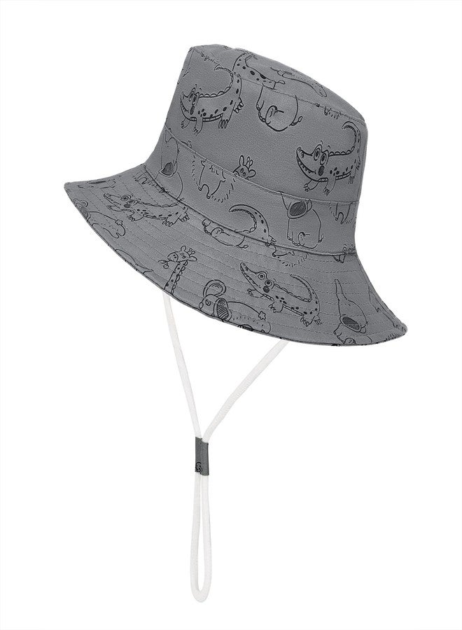 Komorebi Baby Sun Hat UPF 50+ Sun Protective Toddler Bucket Hat Summer Kids Beach Hats Wide Brim Outdoor Play Hat for Boys Girls C Dark Grey 2-4T - Image 2
